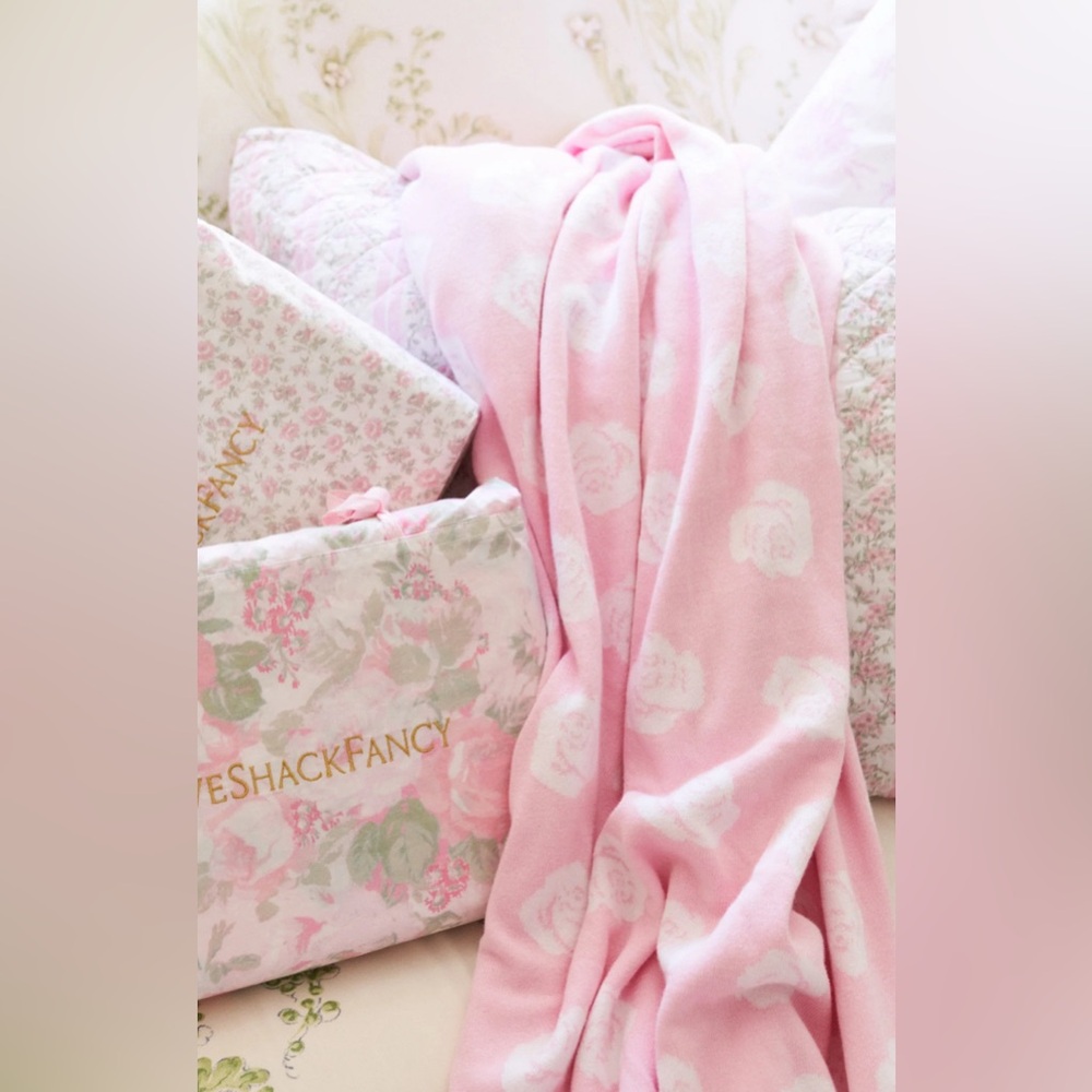 LoveShackFancy Rose Jacquard Blanket